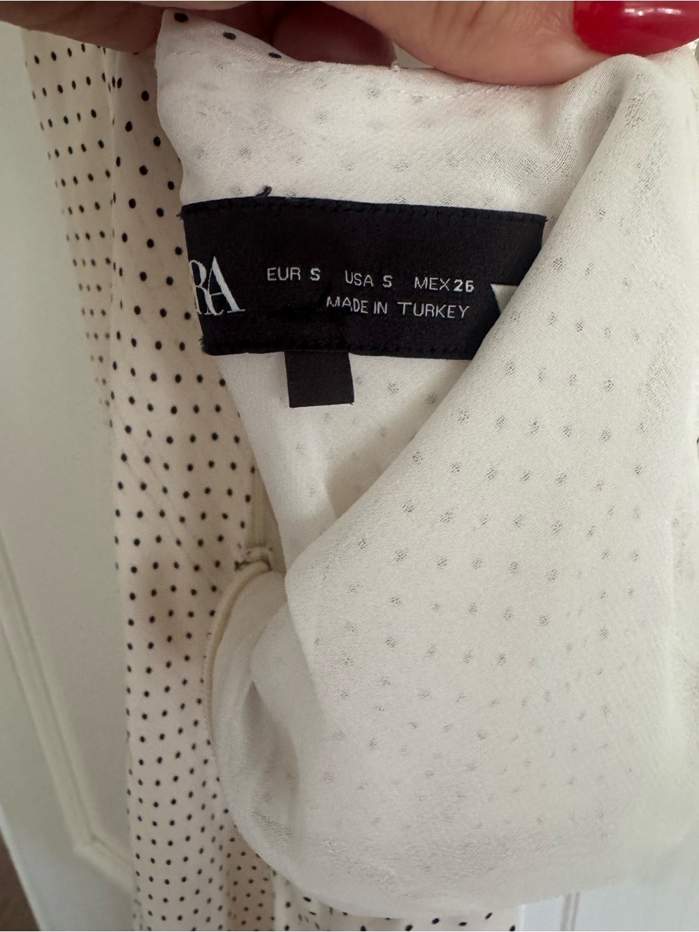 Zara Cream Maxi Slip Dress with Subtle Dot Print - Picture 4 of 4